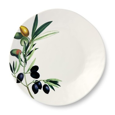 Olivia 11-Inch Stoneware Dinner Plates Set of 4 - Olive Branch Design