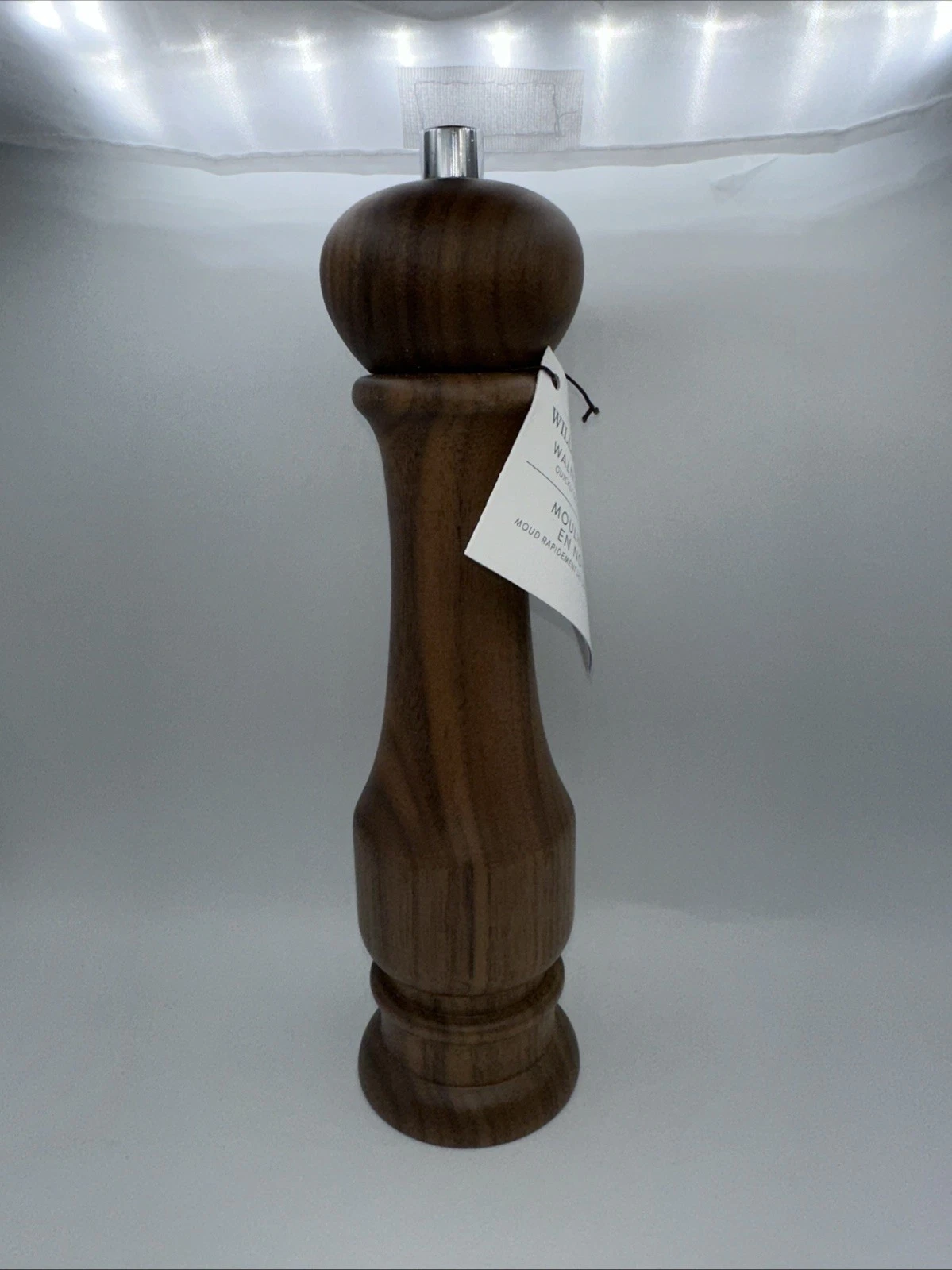 Williams Sonoma Wood Walnut Salt Mill 9 1/2" Tall Made in Italy