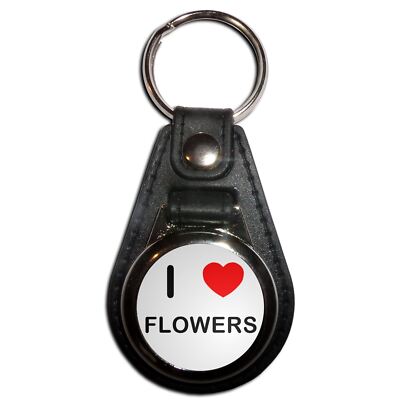 Schlüsselanhänger Blumen I Love Kunststoff Medaillon (61 mm x 38 mm)