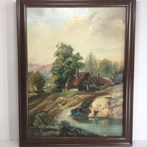 CHARLES GREVILLE MORRIS SIGNED OIL ON CANVAS “COUNTRY HOME W/POND” 1890c - Picture 11 of 11