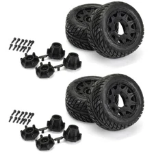 Pro-Line 10161-10 1/10 Street LP Fr/Rr 2.8" MT Tires Mounted 12mm Raid Black (4)