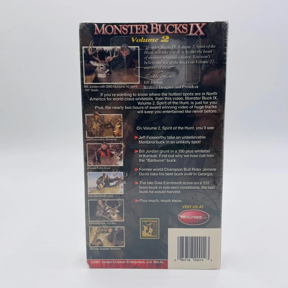 Jordan Realtree Monster Bucks IX NEW SEALED VHS Volume 2 Spirit of Hunt Vintage - Image 3 of 4