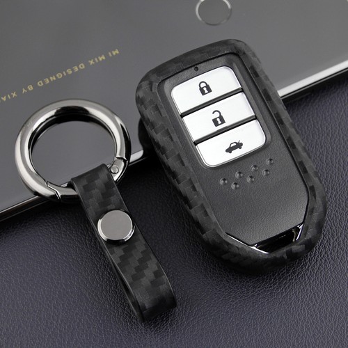 Jingyuqin Carbon Silicone Case Fob For Honda Civic Cr-v Hrv Accord Jade Crider O