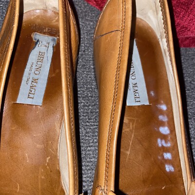 Mens BRUNO MAGLI Brown Leather Slip On Tassel Loafers Dress Shoes Size 10.5 M Mens BRUNO MAGLI Brown Leather Slip On Tassel Loafers Dress  main image 3