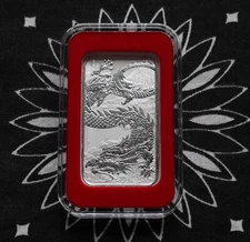 2023 Australia 1 oz Silver .9999  Year of the Dragon Elizabeth II Perth Mint BAR