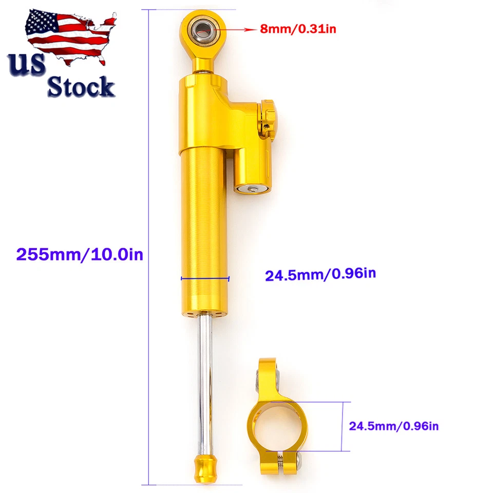 CNC Gold Steering Damper Stabilizer For Suzuki GSXR1000 GSXR1300 SV650 SV1000 - Image 4 of 4