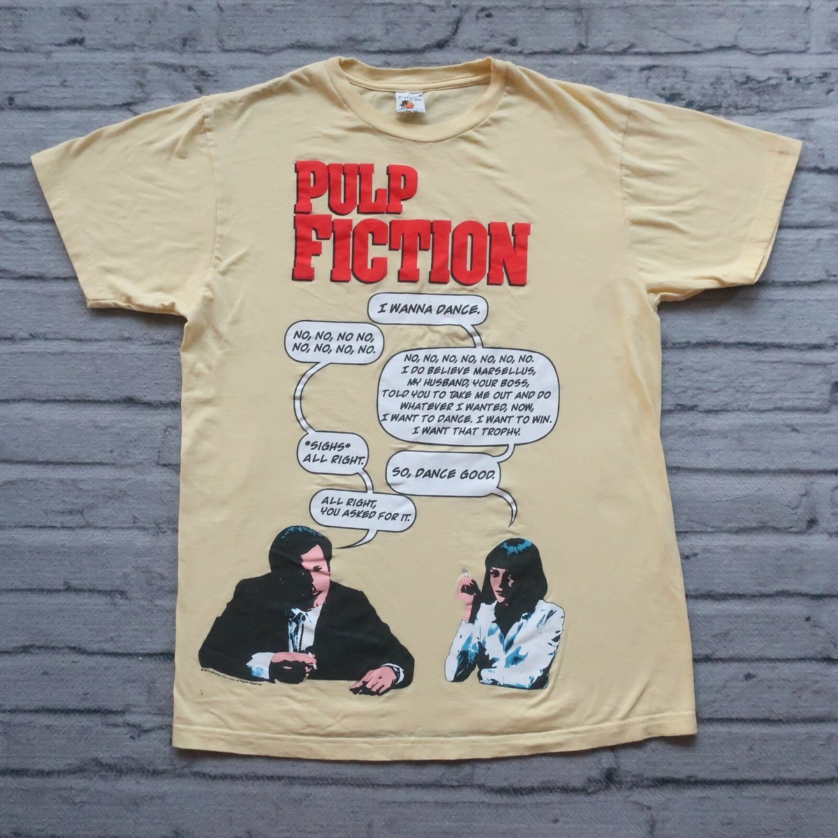 Pulp Fiction Comic Strip Tshirt Size L Shirt Tee 2010 Movie Rare