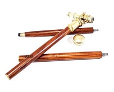 Vintage Telescope Solid Brass with Walking Working Stick Cane Walking Shaft Gift