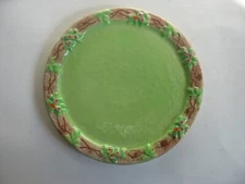 Vtg Radfords ENGLAND 7" round tea tile trivet Candleholder handpainted flowers