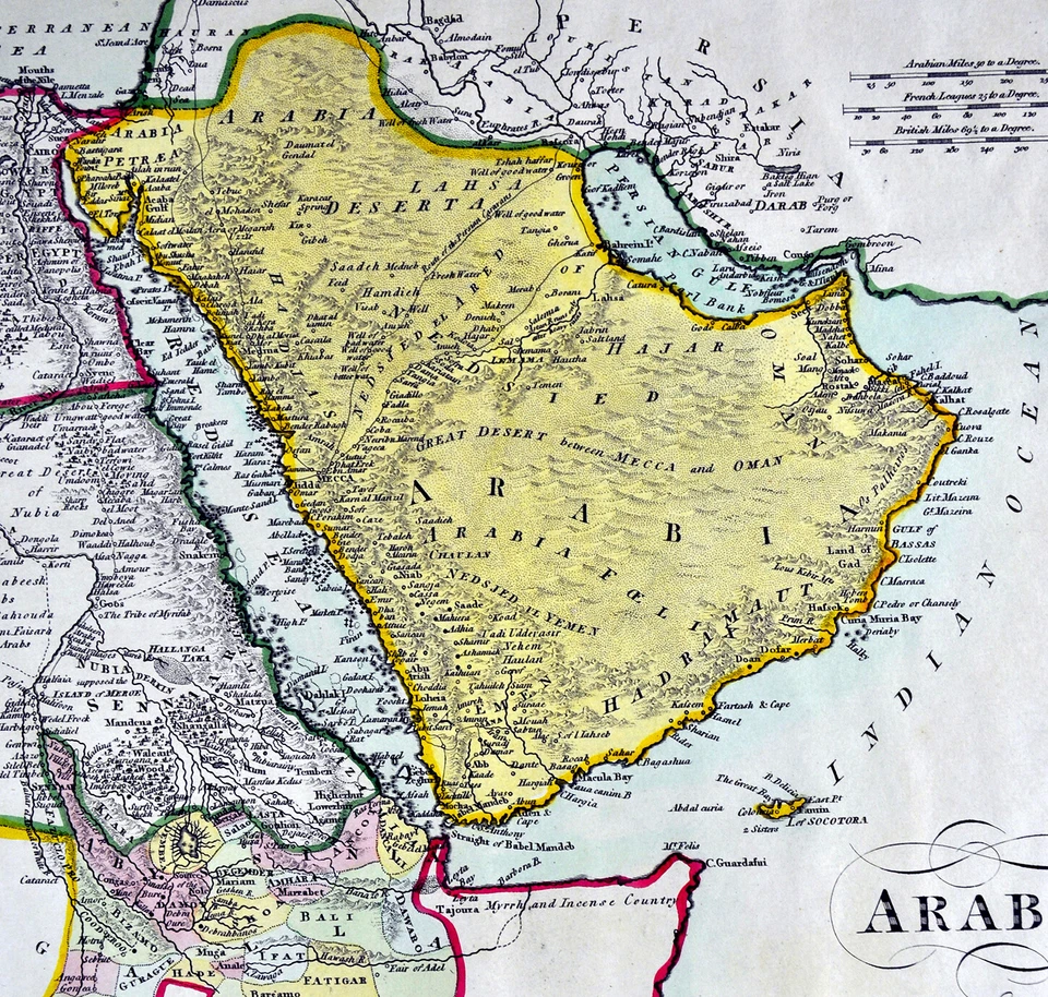 Mapa Atlas Unión Darton 1812 Arabia Saudita Bahrein Kalhat Meca Medina Omán Egipto Foto 4 de 4