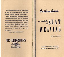 Instructions in Methods of Seat Weaving Vintage Booklet H H Perkins Company