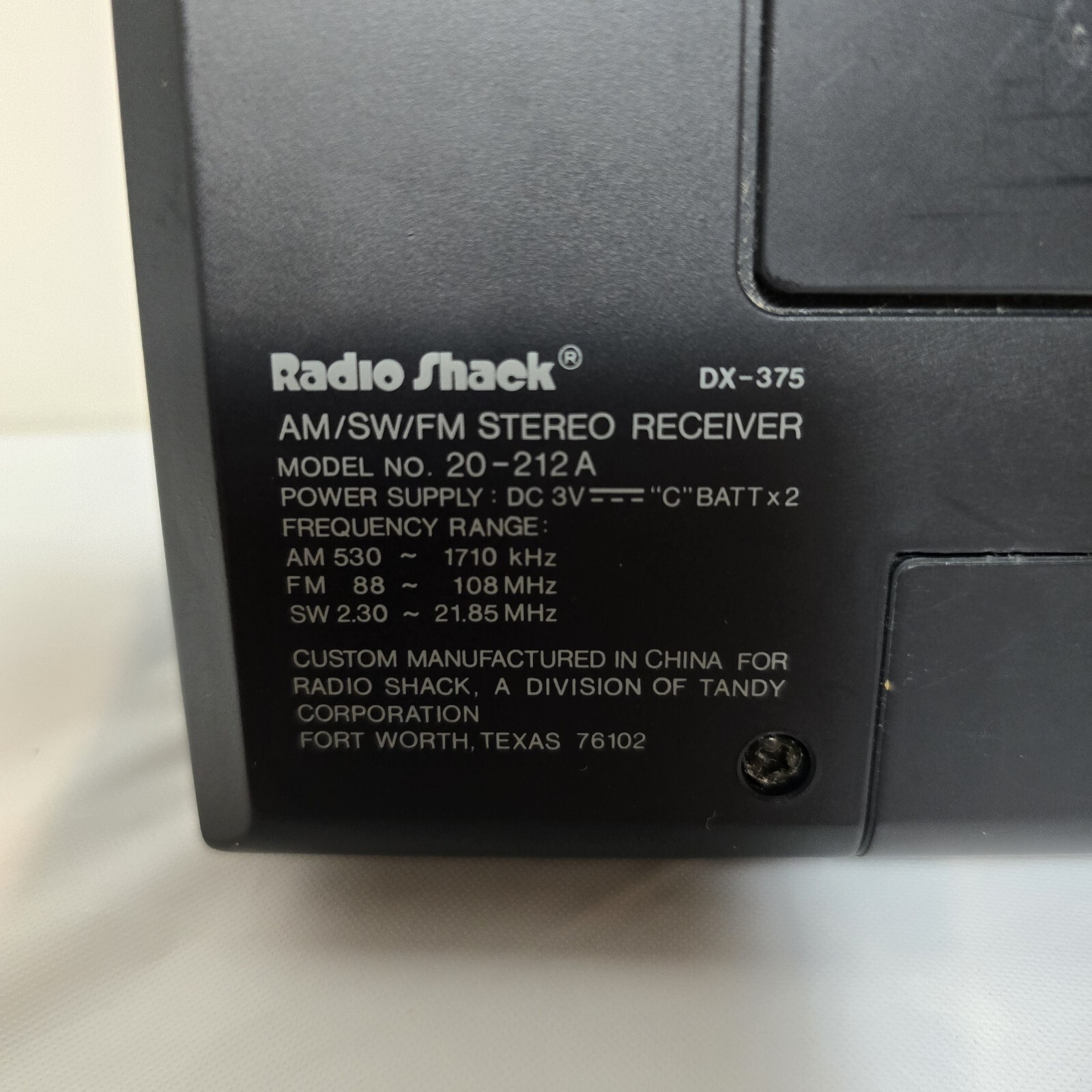 Radio Shack DX375 Shortwave Radio AM/SW/FM Stereo PLL Synthesized