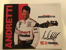 Michael Andretti Signed 1998 Indy Car Big K Texeco Havoline 81/2 X 11 Postcard
