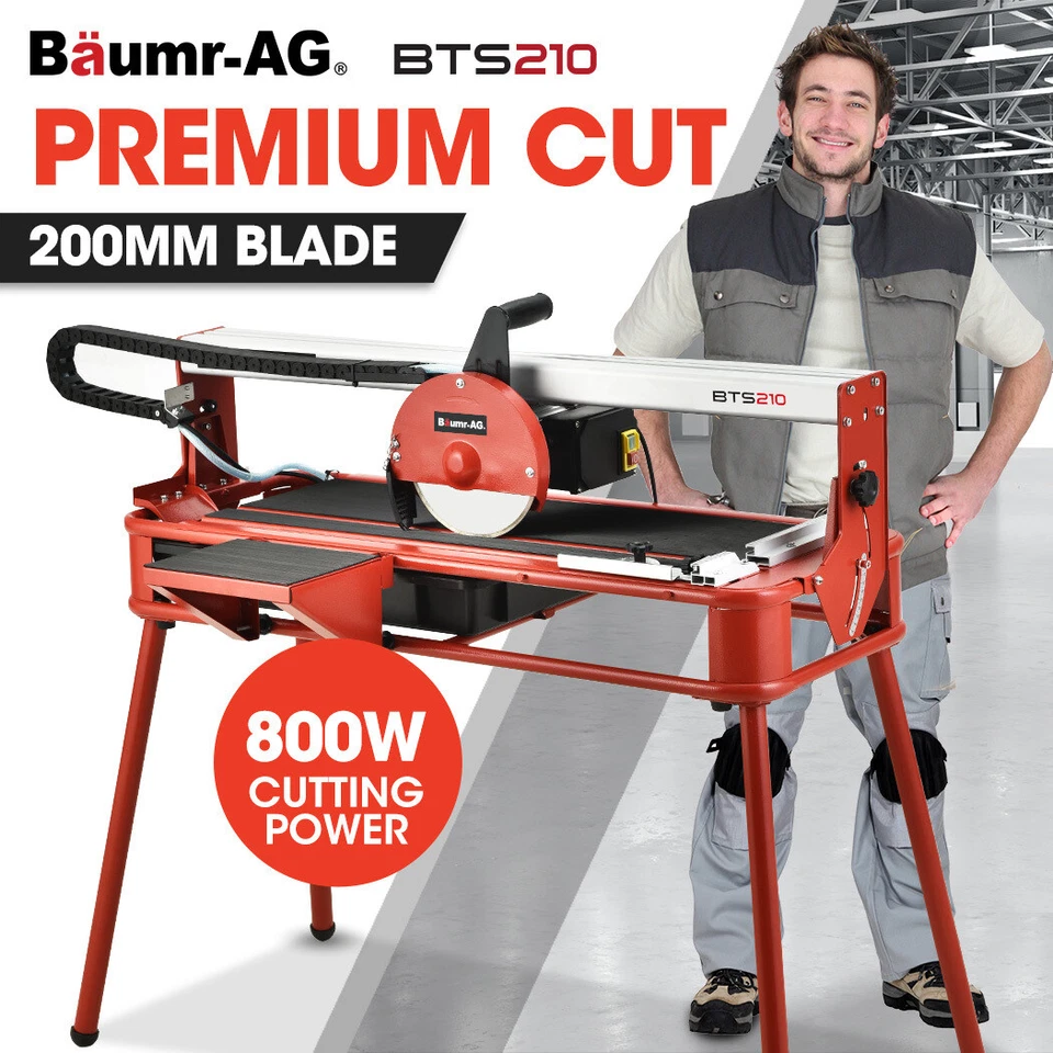 BAUMR-AG Electric Tile Saw 800W 200mm 8" Blade 720mm Wet Cutter Portable