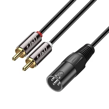 XLR to 2 RCA Y Splitter Patch Cable, PVC Shelled Unbalanced Dual RCA Male to XLR