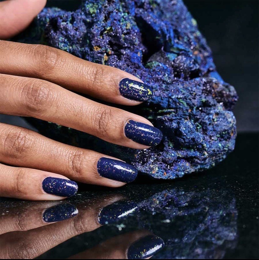 Color Street Nail Polish Strips Deepwater Opal Blue W/Glitter