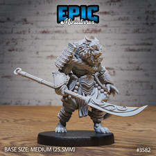Tiger Folk Samurai C by Epic Miniatures RPG D D Pathfinder 3D Print