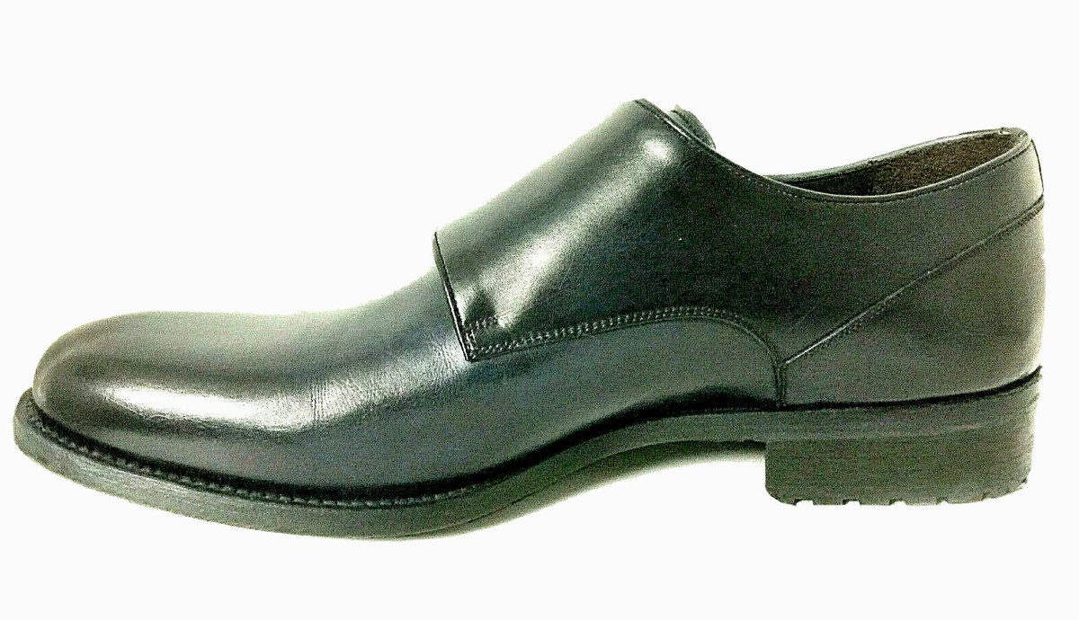 MASSIMO EMPORIO 12882 DOUBLE-BUCKLE RUS BLACK LEATHER SHOE, 10 1/2 Massimo emporio mens shoes - Gem main image 4