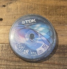 TDK DVD+R 4.7GB 16x SPEED 10 BLANK RECORDABLE DISCS BRAND NEW SEALED