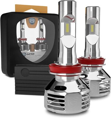GPNE H11/H8/H9 6000K Cool White LED Headlight Bulbs IP68 Waterproof 76W 16000LM