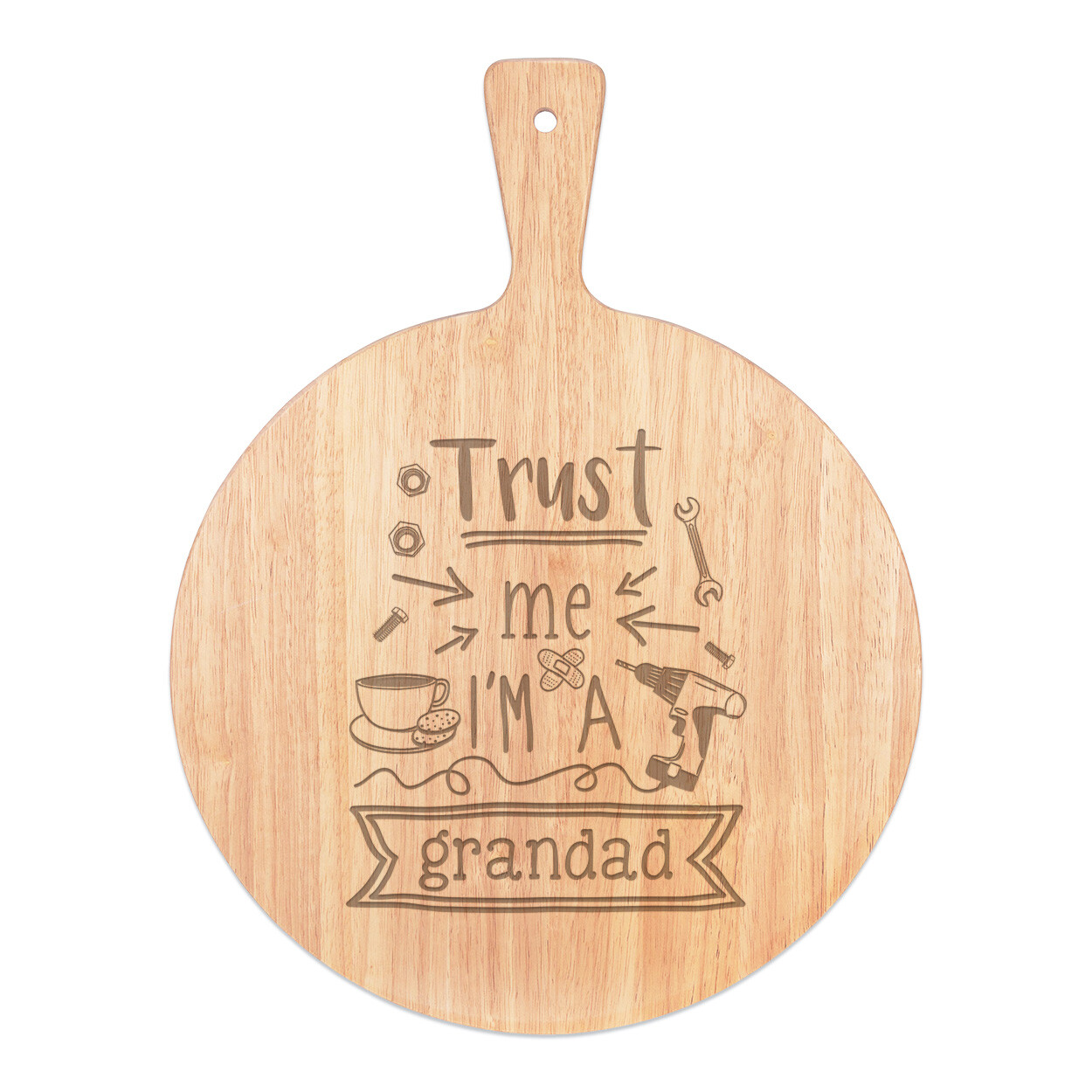 Trust Me I'm A Grandad Pizza Board Paddle Wooden Funny Grandpa Best