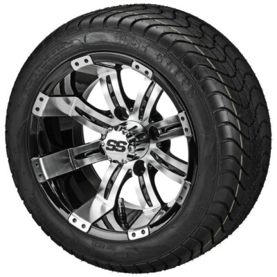 (4) 215/40-12 LSI Elite Low Profile Tires on 12x7 Black/Machined Tempest Wheels