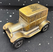 VTG Banthrico Metal Coin Bank 1926 Ford Model T 5.5" Adv. Lkwd CO Natl. Bank