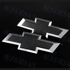 Black Front Grille & Tailgate Bowtie Emblem SET For 2015-2017 GM Chevy COLORADO