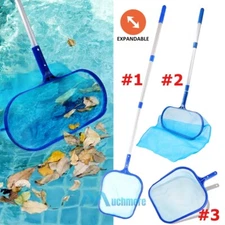 Swimming Pool Leaf Skimmer Flat/Deep Bag Rake Net, Leaf Cleaner Net with Pole
