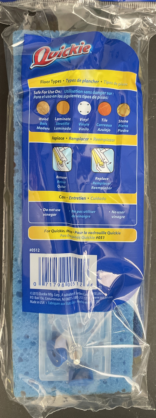 2x Quickie Super Squeeze Mop Refill #0512, Type A, Fits Mop #051, Xtra Absorbent