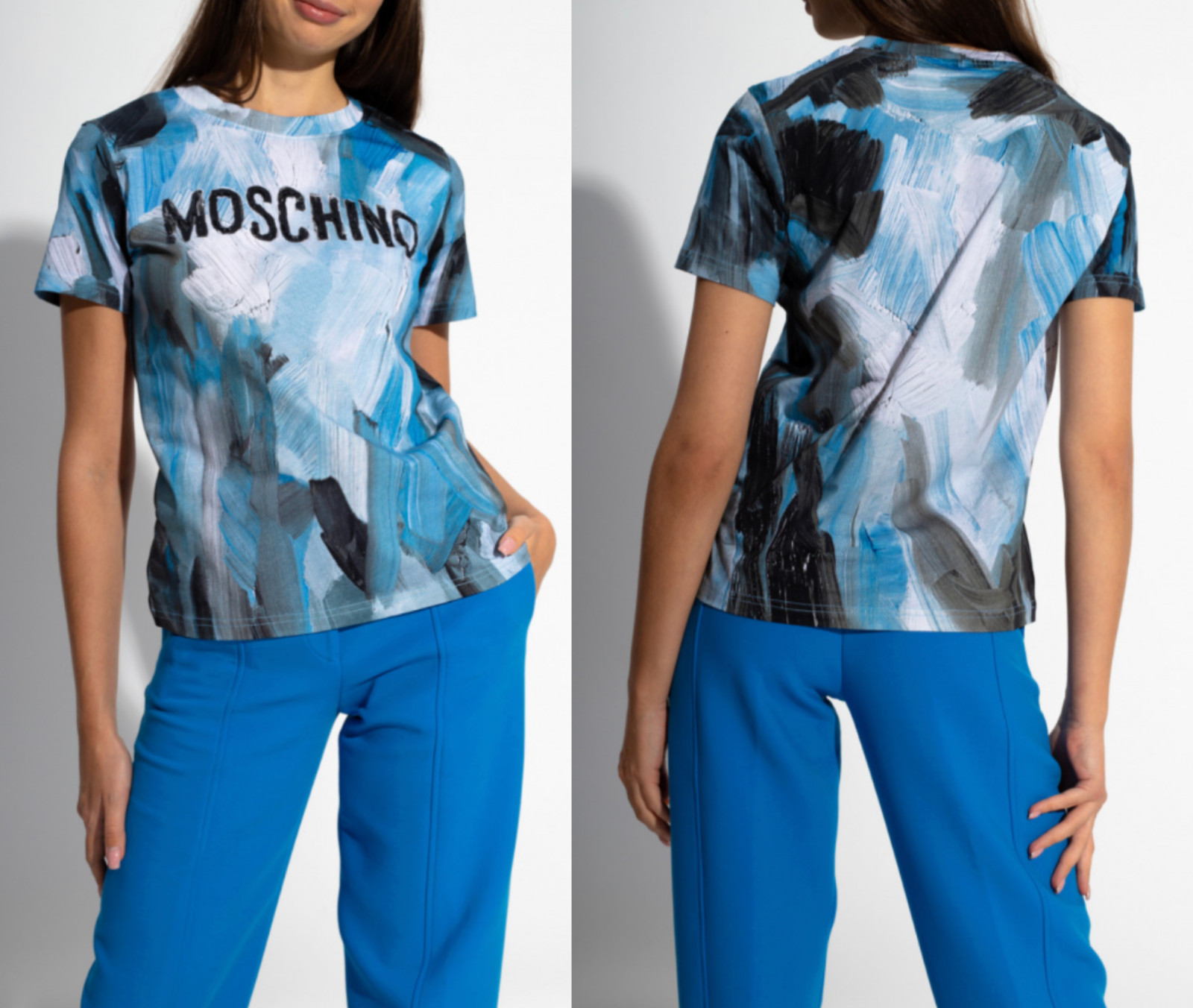 Moschino Couture T-shirt Painted Brushstroke Arch Gothic Painting Jersey XXS image 2
