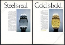 1970 Omega Constallation chronometer gold steel 2 watch photo Euro print ad