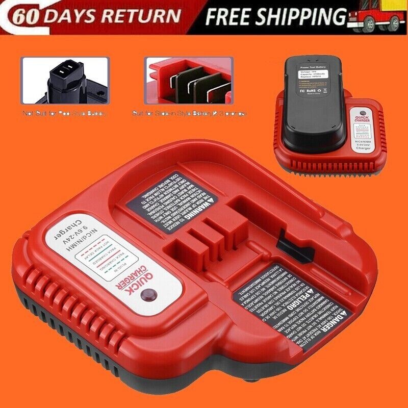 BDFC240 Multi-Volt Battery Charger – 9.6V To 24V Compatible With Black & Decker NiCad, NiMH & 18V Lithium Batteries – Fast Charging, LED Indicators & Overload Protection
