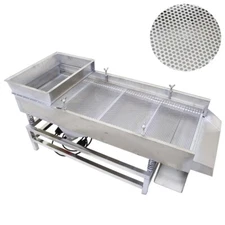 110V 5MM Linear Vibrating Screen Single Layer Straight Sifter Round Hole Screen