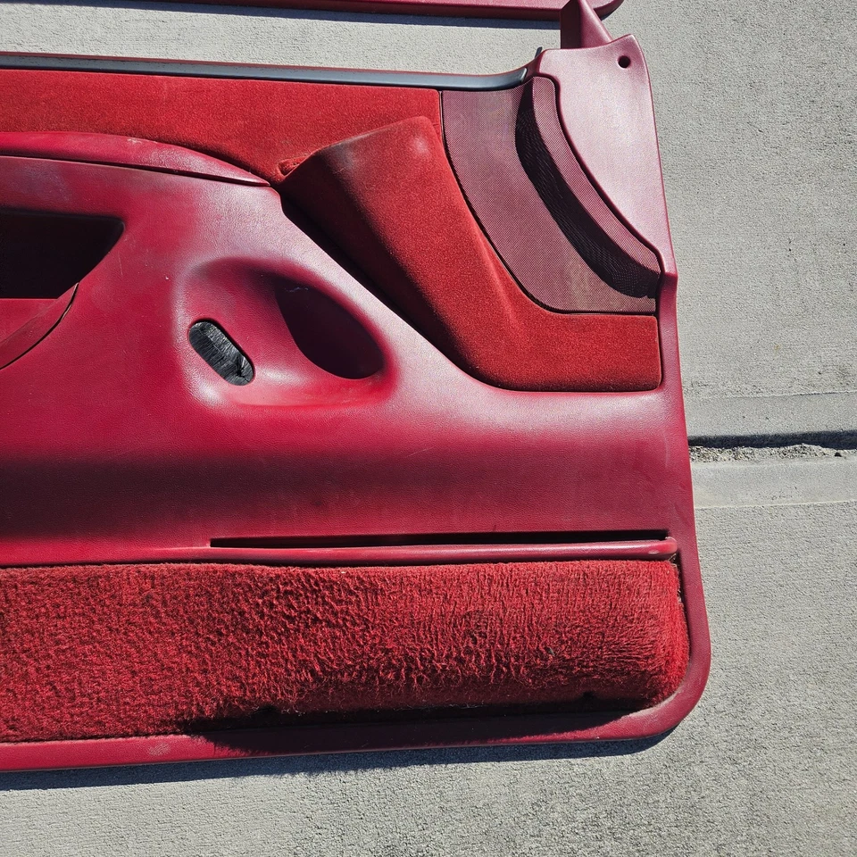 92-96 PAINÉIS DE PORTA FORD F150 F250 BRONCO VERMELHO ESCURO PRATA ACABAMENTO GG painéis bordô - Imagem 3 de 4