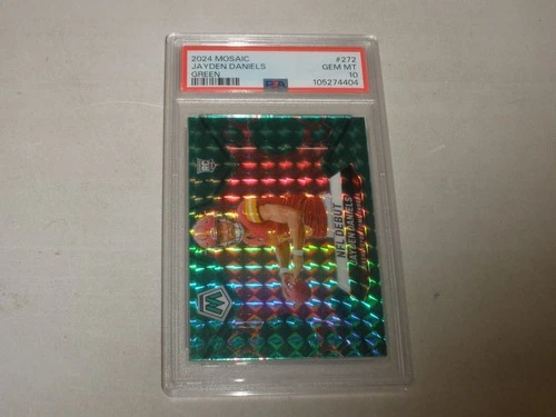 2024 Panini Mosaic Green Mosaic Prizm #272 Jayden Daniels Rookie RC PSA 10 GEM