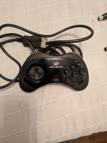 Sega Saturn Console Black MK-80000A With  Power & Video Cords and Game