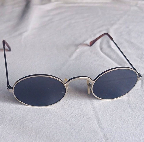 Early Learning Centre Women’s Oval Sunglasses Silver Metal Black Tint