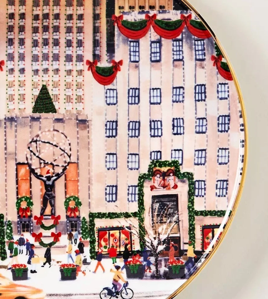 Десертная тарелка Anthropologie Holiday In The City New York 2025 керамика новая - Изображение 2 из 4