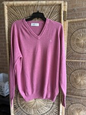Vintage Christian Dior Monsieur XL Pink V-Neck Sweater USA Made Acrylic Logo