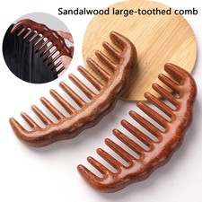 Wide Tooth Wood Hair Comb Hair Brush Acupoint Massager Scalp Relax Anti-Static  