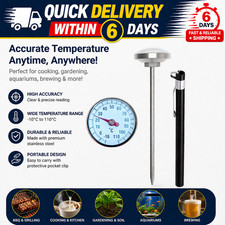 -10°C~110°C Coffee Pot Thermometer with Black Bracket Liquid Food Milk Bottle Th