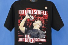 vtg Y2K WWF DWAYNE THE ROCK JOHNSON DO YOU SMELL DEADSTOCK t-shirt WRESTLING L