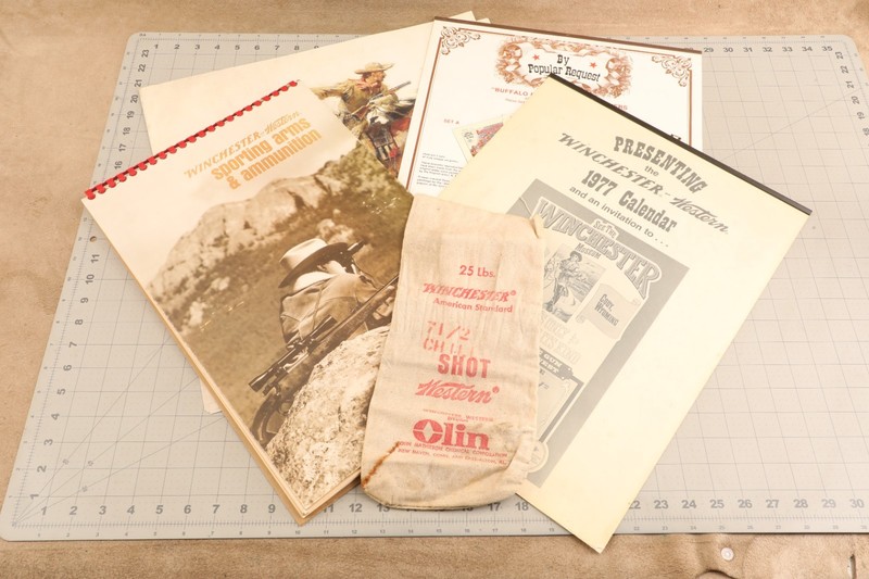 Winchester Memorabilia: Callenders, Shop Counter Catalogue, Posters, & Shot Bag
