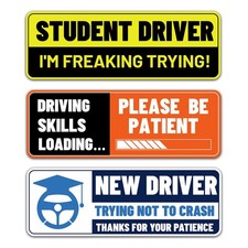 3pcs New Driver Magnet for Car, Funny Student Driver Magnet Please Be Patient...