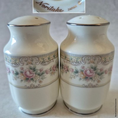 Noritake Japan Bone China 9729 SHENANDOAH Salt & Pepper Shakers. Pink Rose