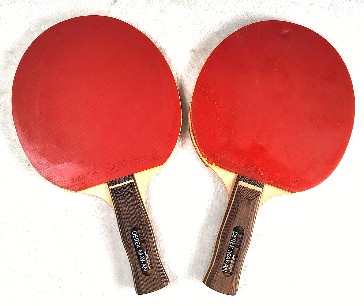 Lot of 2 Vintage Butterfly Derek May AN Pan Asia Table Tennis