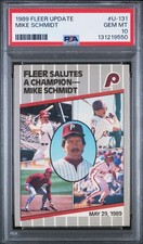 1989 Fleer Update — Mike Schmidt — TRIBUTE CARD — 💎 MINT PSA 10