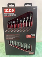 NEW ICON WRFS-8 SAE 8 Piece Flex Head Ratchet...