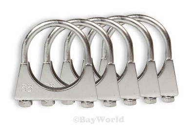 5x Edelstahl Rohrbügelschelle M8x55mm Auspuffschelle V2A U-Bolt Clamp Verbinder